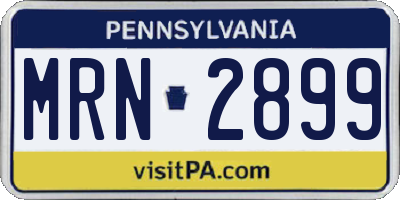 PA license plate MRN2899