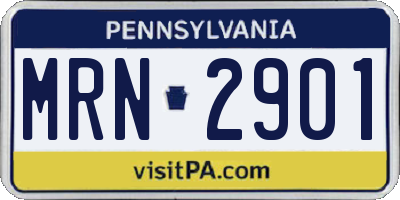 PA license plate MRN2901
