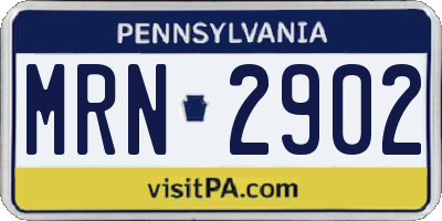 PA license plate MRN2902