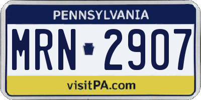 PA license plate MRN2907
