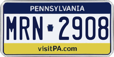 PA license plate MRN2908