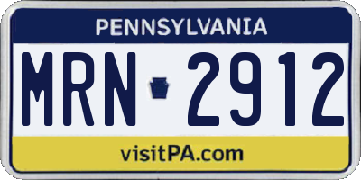 PA license plate MRN2912