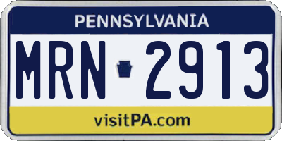 PA license plate MRN2913