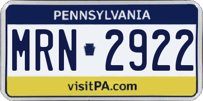 PA license plate MRN2922