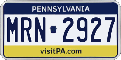 PA license plate MRN2927