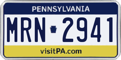 PA license plate MRN2941