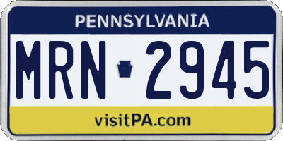 PA license plate MRN2945