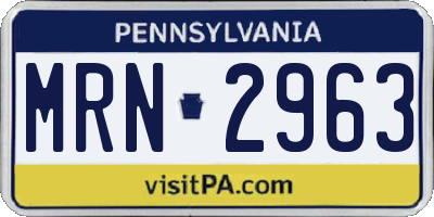 PA license plate MRN2963