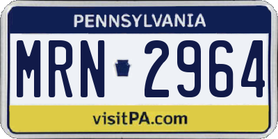 PA license plate MRN2964