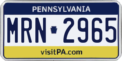 PA license plate MRN2965