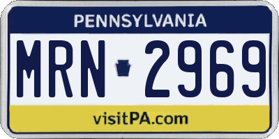 PA license plate MRN2969