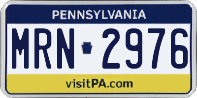 PA license plate MRN2976