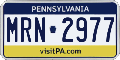 PA license plate MRN2977