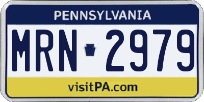 PA license plate MRN2979