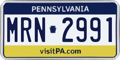 PA license plate MRN2991