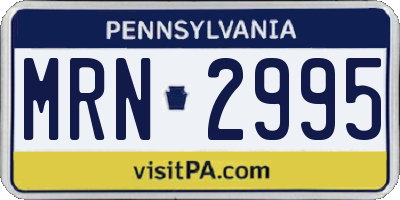 PA license plate MRN2995