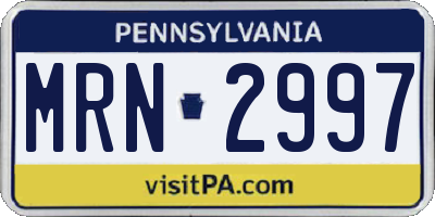 PA license plate MRN2997