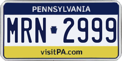 PA license plate MRN2999