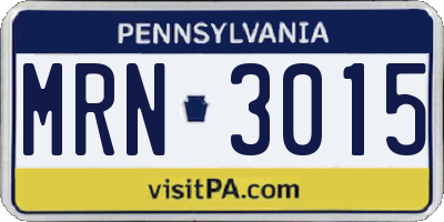 PA license plate MRN3015