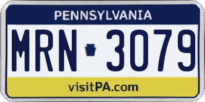 PA license plate MRN3079