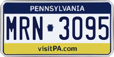 PA license plate MRN3095