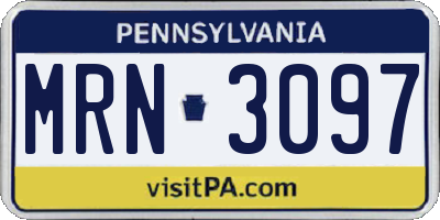 PA license plate MRN3097