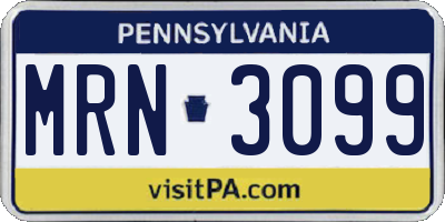 PA license plate MRN3099