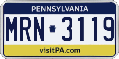 PA license plate MRN3119