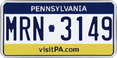 PA license plate MRN3149