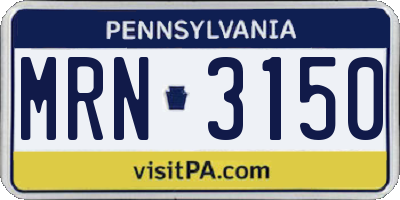 PA license plate MRN3150