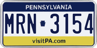 PA license plate MRN3154