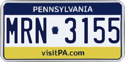 PA license plate MRN3155