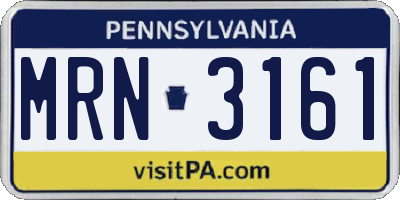 PA license plate MRN3161