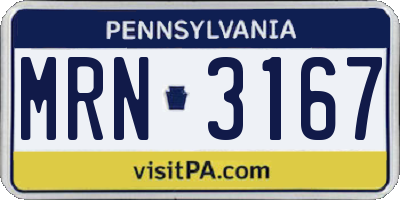 PA license plate MRN3167