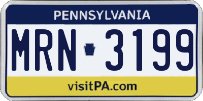 PA license plate MRN3199