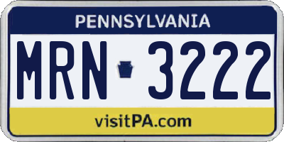 PA license plate MRN3222