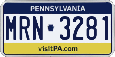 PA license plate MRN3281