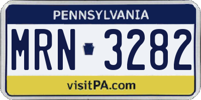 PA license plate MRN3282