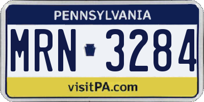 PA license plate MRN3284