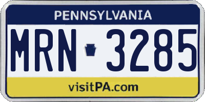 PA license plate MRN3285