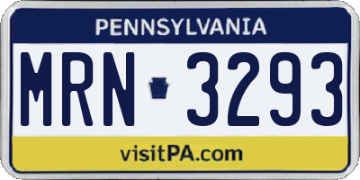 PA license plate MRN3293