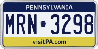 PA license plate MRN3298