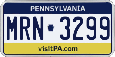 PA license plate MRN3299