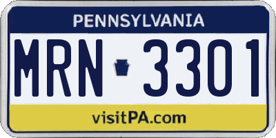 PA license plate MRN3301