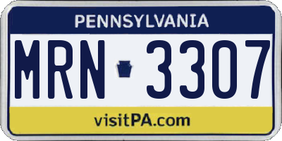 PA license plate MRN3307