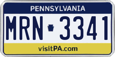 PA license plate MRN3341
