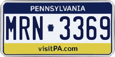 PA license plate MRN3369