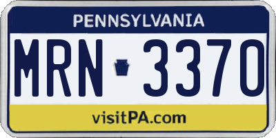 PA license plate MRN3370