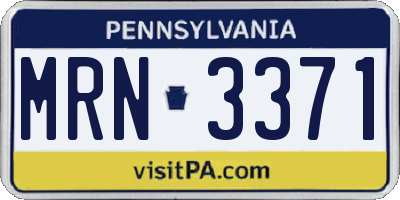 PA license plate MRN3371