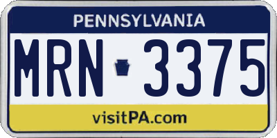 PA license plate MRN3375